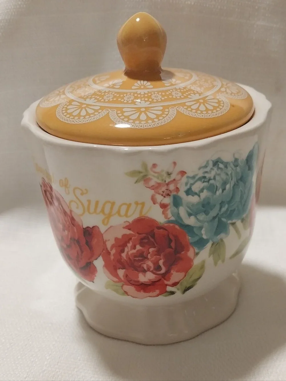 The Pioneer Woman Blossom Jubilee Ceramic Sugar Bowl with Lid